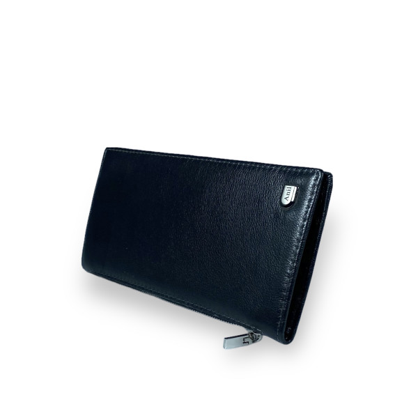 Кошелек мужской, кожаный с 6 отделами для купюр, черный Кошелек мужской, кожаный с 6 отделами для купюр, черный