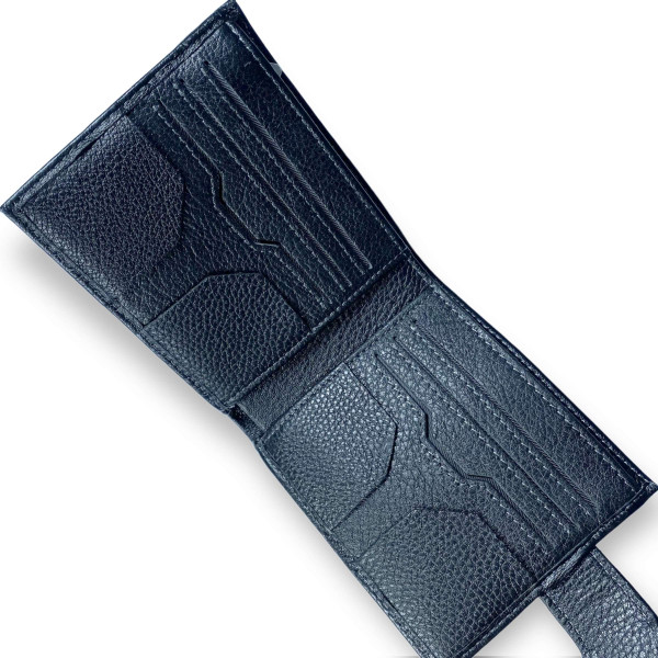 Гаманець чоловічий, шкіряний, 2 відділи для купюр, 10 для карток, колір чорний Гаманець чоловічий, шкіряний, 2 відділи для купюр, 10 для карток, колір чорний