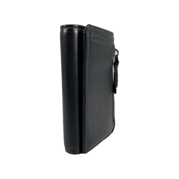 Классический мужской кошелек из натуральной кожи черного цвета