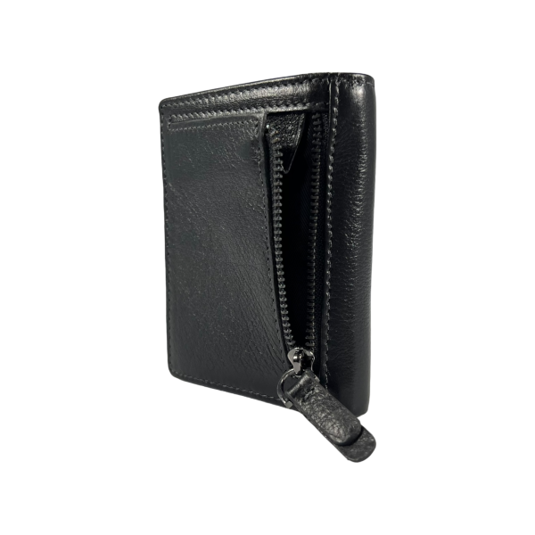 Классический мужской кошелек из натуральной кожи черного цвета