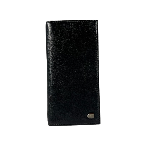 Мужской кошелек из натуральной кожи черного цвета Anil