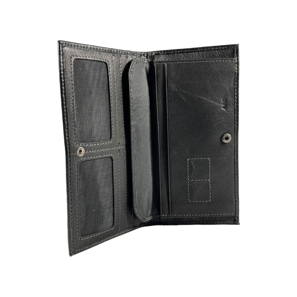 Мужской кошелек из натуральной кожи черного цвета Anil