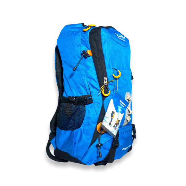 Рюкзак туристичний на 38 л, два відділи, внутрішні кишені, нижня кишеня. стяжки, голубий