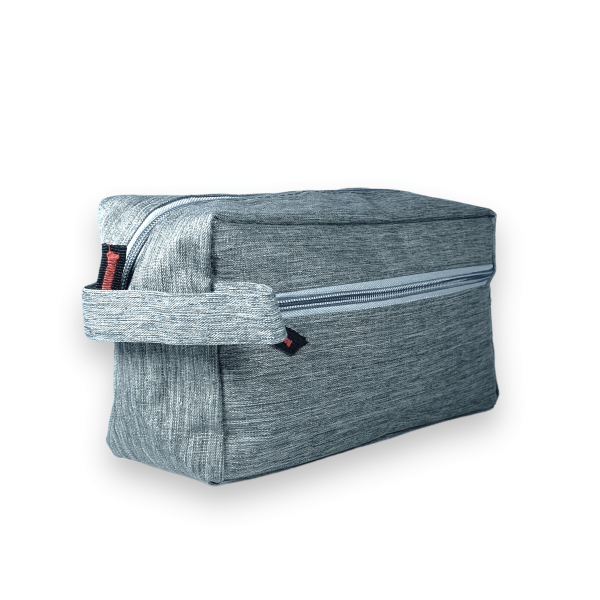 Сумочка косметичка несесер чоловіча 1 відділ додаткова кишеня ручка розмір: 26*15*10 см сіра
