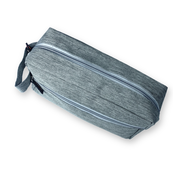Сумочка косметичка несесер чоловіча 1 відділ додаткова кишеня ручка розмір: 26*15*10 см сіра