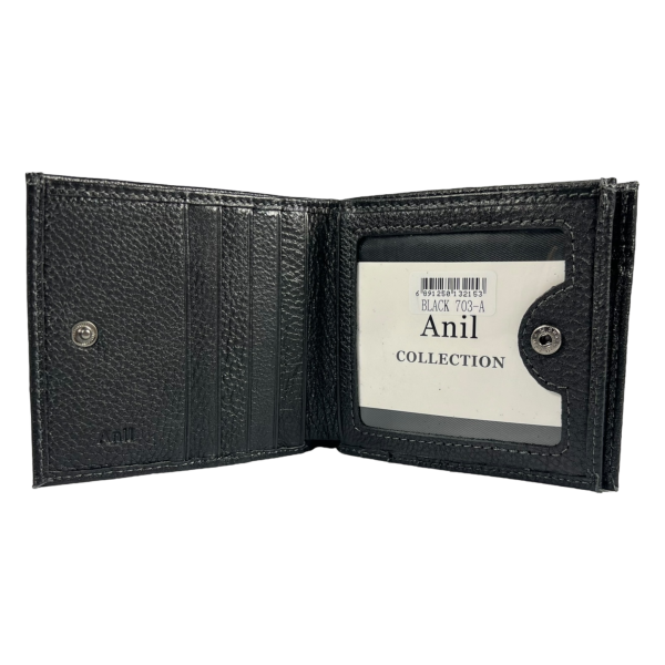 Минималистичный мужской кошелек из натуральной кожи, черный