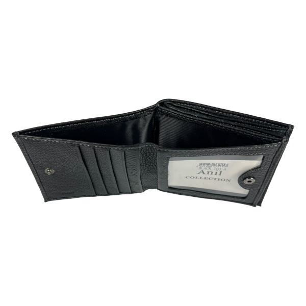 Минималистичный мужской кошелек из натуральной кожи, черный