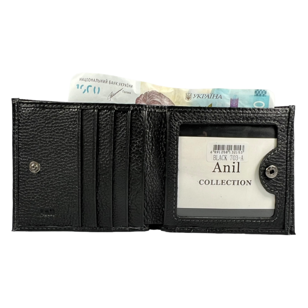 Минималистичный мужской кошелек из натуральной кожи, черный