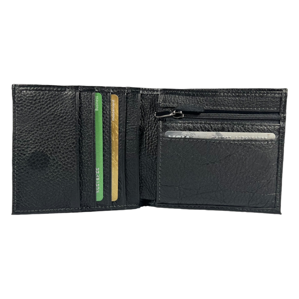Минималистичный мужской кошелек из натуральной кожи, черный