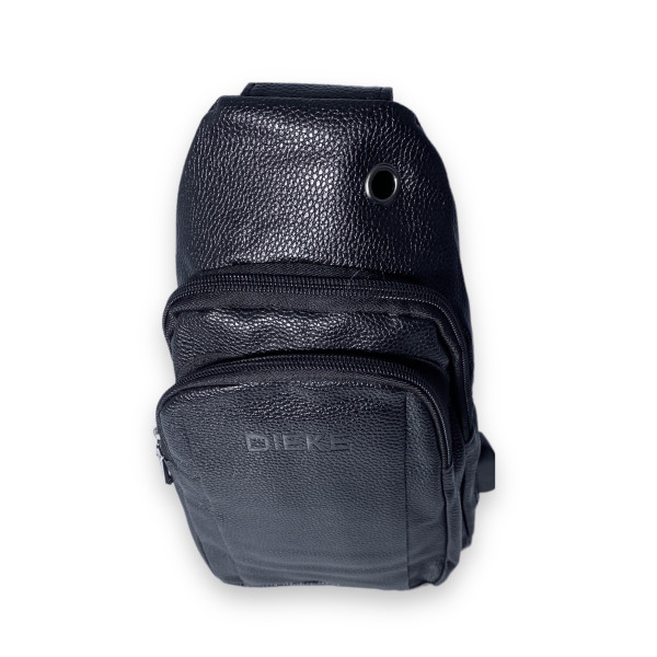 Сумка через плечо, мужская, два отделения, кожзаменитель, USB+кабель, размер: 30*17*7 см, черная