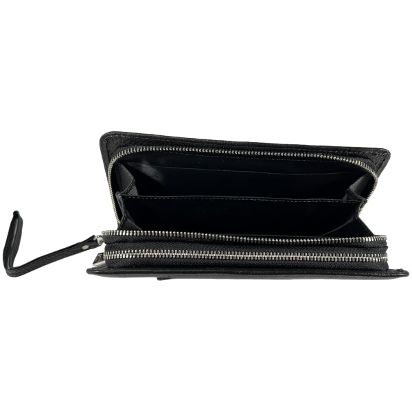 Функциональное мужское портмоне из натуральной кожи черного цвета