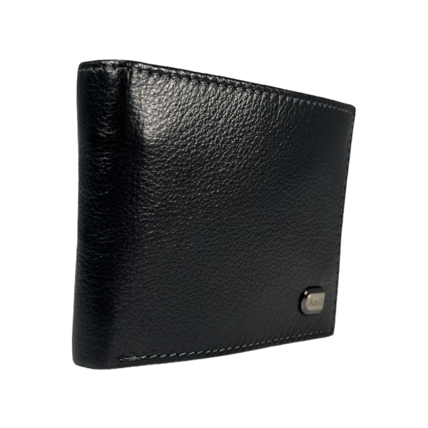 Компактный мужской кошелек Anil из натуральной кожи, черный Компактный мужской кошелек Anil из натуральной кожи, черный