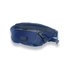 Поясная сумка-бананка на три отдела синего цвета