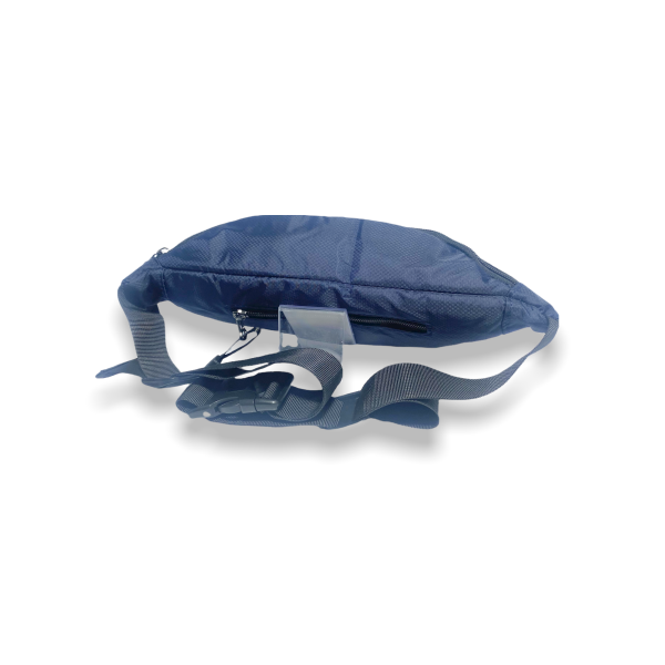 Поясная сумка-бананка на три отдела синего цвета