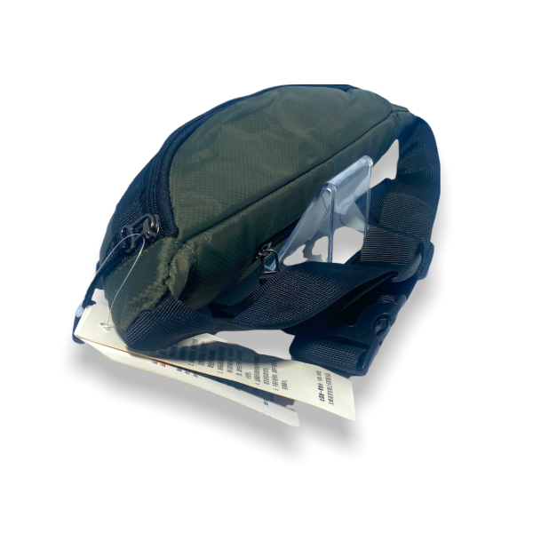 Поясная сумка-бананка на три отдела, цвет темно-зеленый