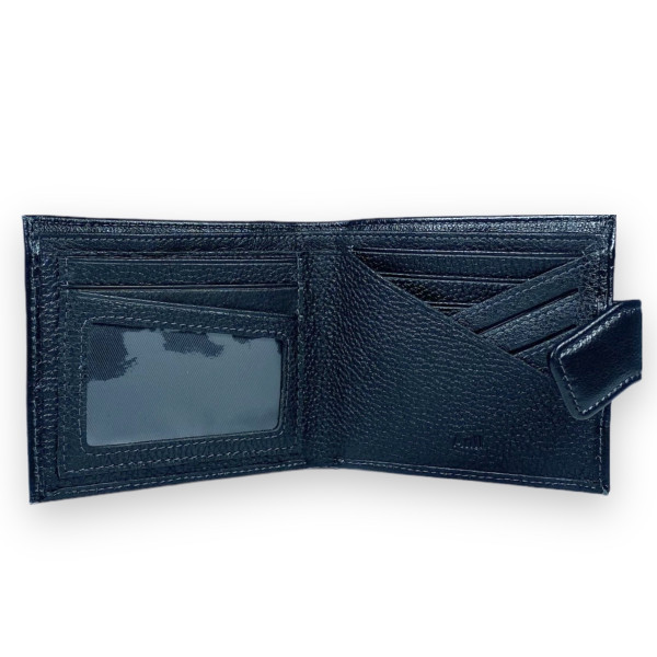 Компактный мужской кожаный кошелек, цвет черный Компактный мужской кожаный кошелек, цвет черный