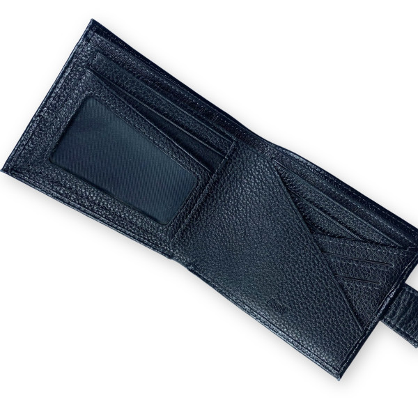 Компактный мужской кожаный кошелек, цвет черный Компактный мужской кожаный кошелек, цвет черный