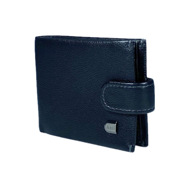 Кошелек мужской, кожаный, с зажимом для купюр, черный Кошелек мужской, кожаный, с зажимом для купюр, черный