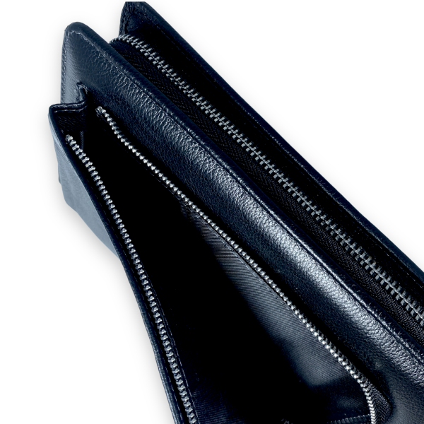 Мужское портмоне из натуральной кожи, многофункциональное, черного цвета Мужское портмоне из натуральной кожи, многофункциональное, черного цвета