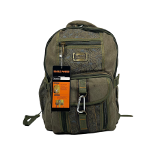 Міський рюкзак, брезентовий, колір хакі, 25 л, 5 відділів з боковими кишенями