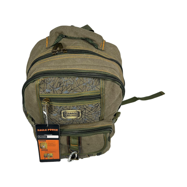 Городской рюкзак, брезентовый, цвет хаки, 25 л, 5 отделов с боковыми карманами Городской рюкзак, брезентовый, цвет хаки, 25 л, 5 отделов с боковыми карманами