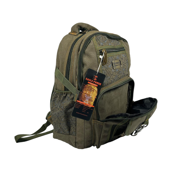 Городской рюкзак, брезентовый, цвет хаки, 25 л, 5 отделов с боковыми карманами Городской рюкзак, брезентовый, цвет хаки, 25 л, 5 отделов с боковыми карманами