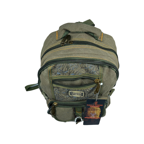 Городской рюкзак, брезентовый, цвет хаки, 25 л, 5 отделов с боковыми карманами Городской рюкзак, брезентовый, цвет хаки, 25 л, 5 отделов с боковыми карманами