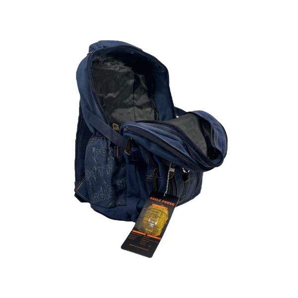 Брезентовый городской рюкзак, крепкий, 25 л, одно основное отделение, фронтальные карманы, синий