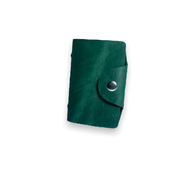 Визитница BagWay, кожа, зеленая