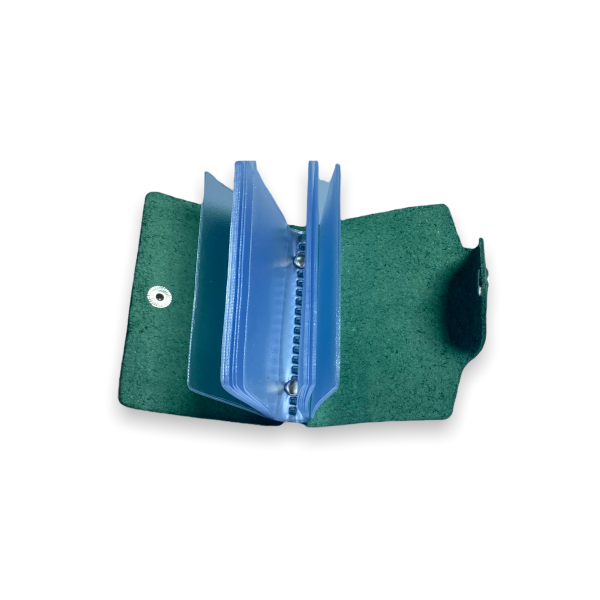 Визитница BagWay, кожа, зеленая