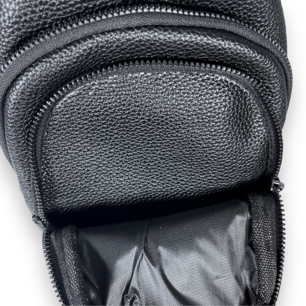 Мужской слинг с экошкой, два отделения, черный