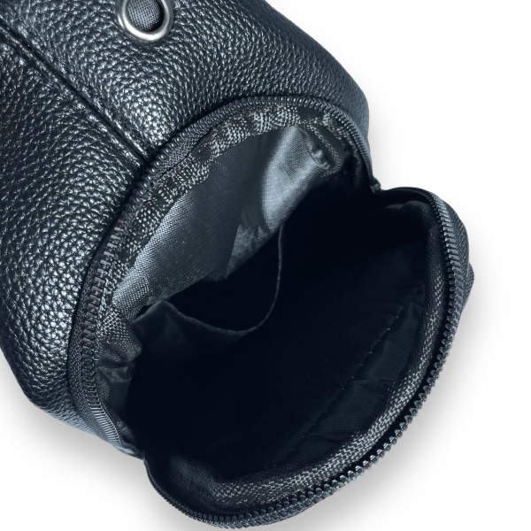 Мужской слинг с экошкой, два отделения, черный