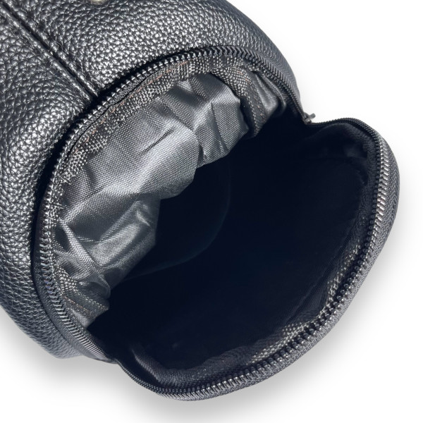 Сумка-слинг из экокожи, два основных отделения, цвет черный