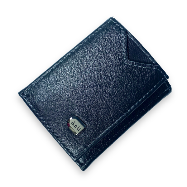 Мужской кошелек из натуральной кожи, цвет черный Мужской кошелек из натуральной кожи, цвет черный