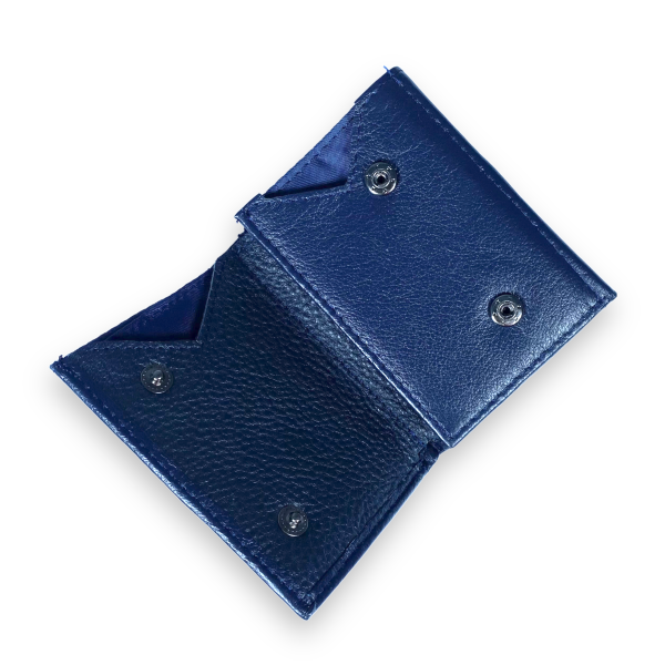 Чоловічий гаманець з натуральноі шкіри синього кольору