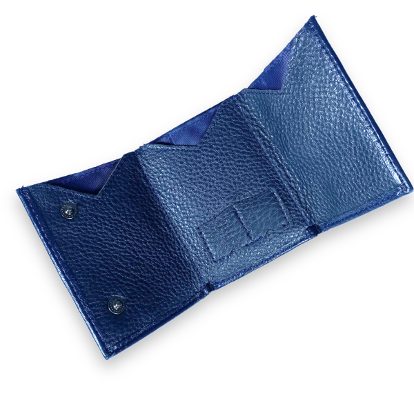 Чоловічий гаманець з натуральноі шкіри синього кольору