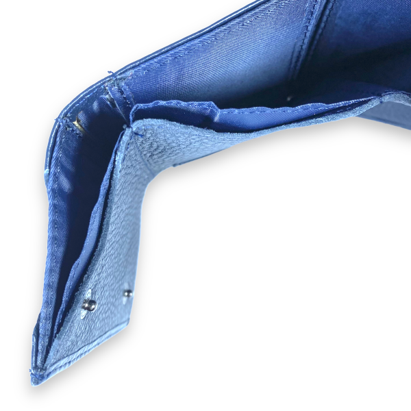 Чоловічий гаманець з натуральноі шкіри синього кольору