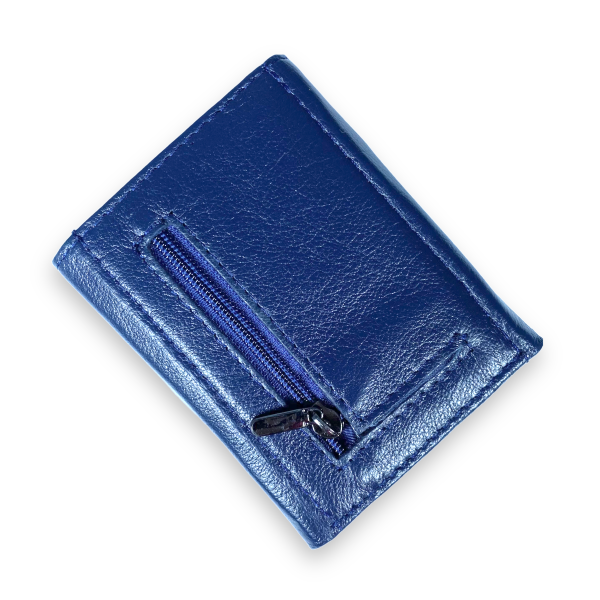 Чоловічий гаманець з натуральноі шкіри синього кольору