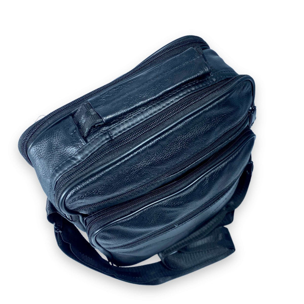 Сумка через плечо мужская Jingpin натуральная кожа 2 отдела 3 фронтальных кармана, размер: 28*25*12 см, черный Сумка через плечо мужская Jingpin натуральная кожа 2 отдела 3 фронтальных кармана, размер: 28*25*12 см, черный