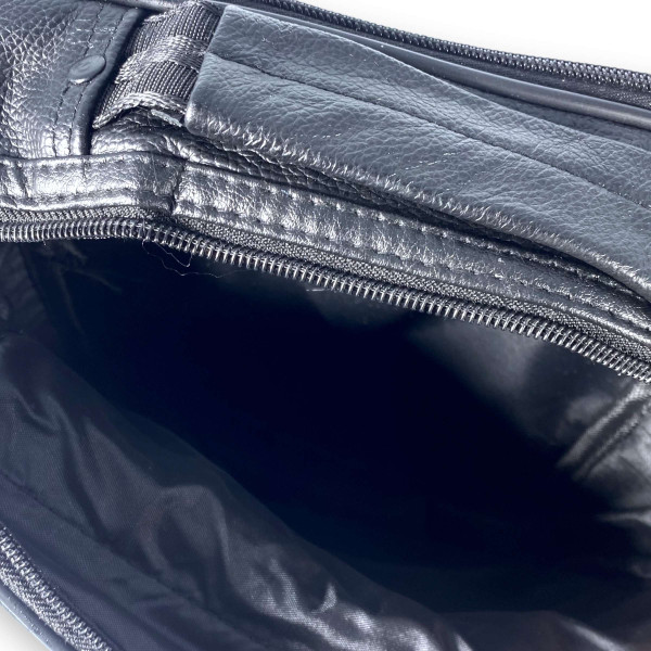 Сумка через плечо мужская Jingpin натуральная кожа 2 отдела 3 фронтальных кармана, размер: 28*25*12 см, черный Сумка через плечо мужская Jingpin натуральная кожа 2 отдела 3 фронтальных кармана, размер: 28*25*12 см, черный