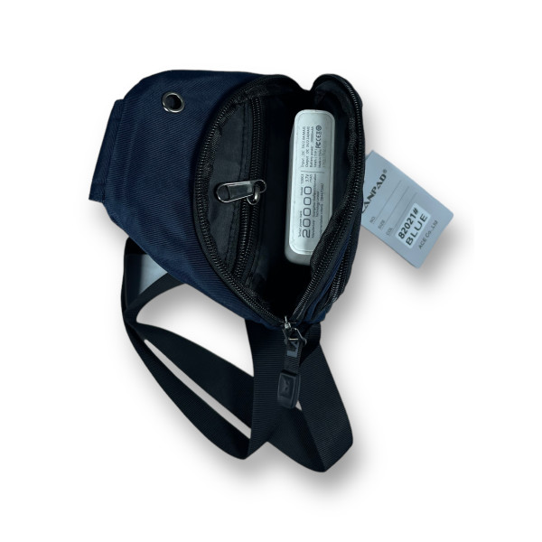 Мужская сумка слинг с 2 основными отделениями черного цвета, вместительная Мужская сумка слинг с 2 основными отделениями черного цвета, вместительная