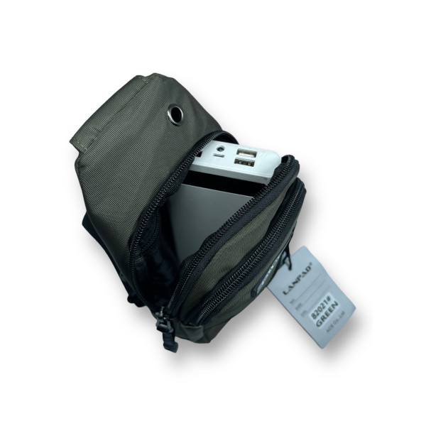 Сумка слинг на 2 основных отделения, 2 дополнительных кармана, цвет зеленый Сумка слинг на 2 основных отделения, 2 дополнительных кармана, цвет зеленый