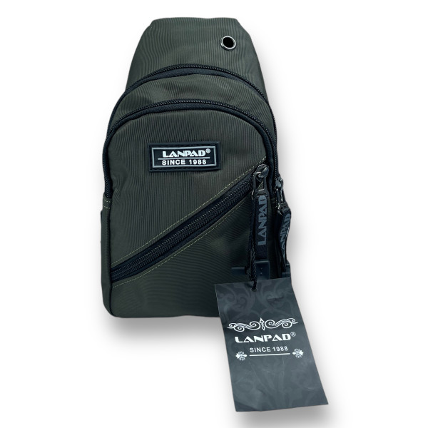 Сумка слинг на 2 основных отделения, 2 дополнительных кармана, цвет зеленый