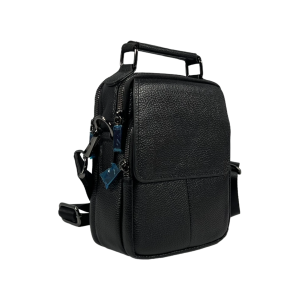 Компактна міцна сумка через плече на чотири відділення, чорна