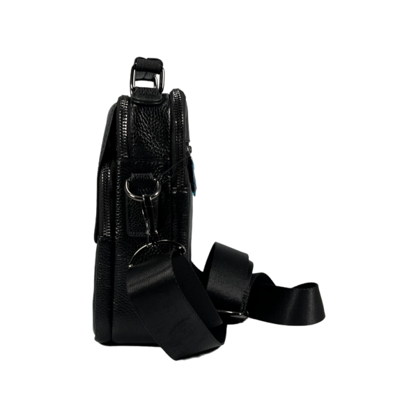 Компактна міцна сумка через плече на чотири відділення, чорна