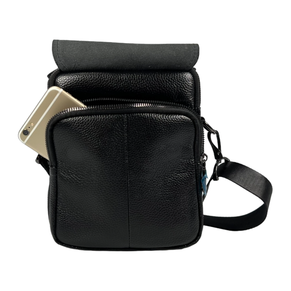 Компактна міцна сумка через плече на чотири відділення, чорна