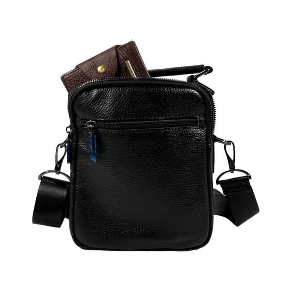 Компактна міцна сумка через плече на чотири відділення, чорна