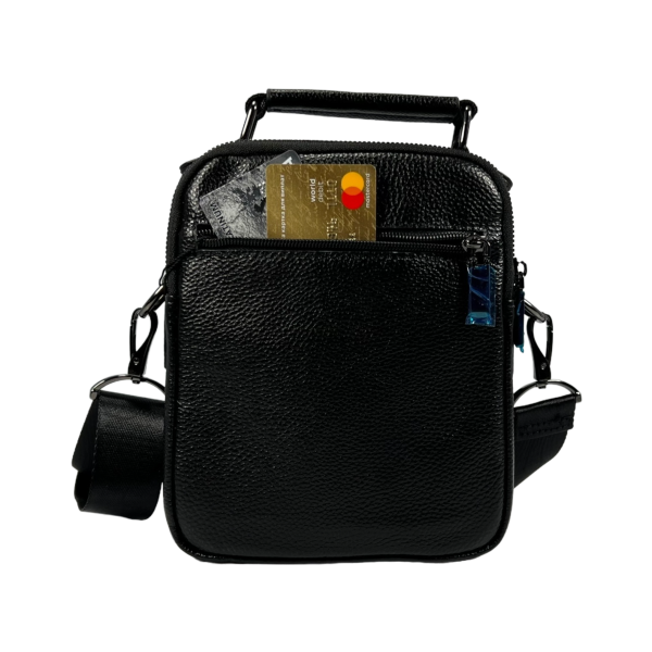 Компактна міцна сумка через плече на чотири відділення, чорна