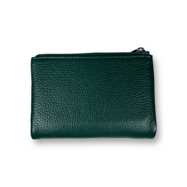 Женский кошелек из натуральной кожи, цвет зеленый, магнитная застежка Женский кошелек из натуральной кожи, цвет зеленый, магнитная застежка