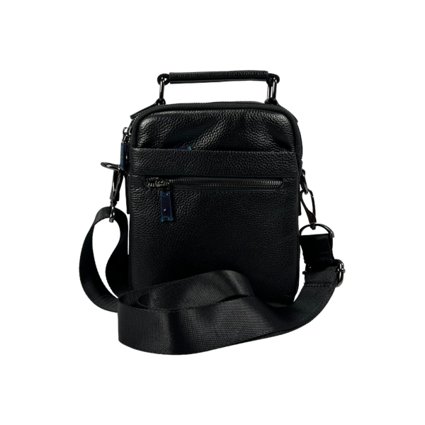 Сумка через плечо на пять отделений, снимаемый ремень, ручки для переноса, черная Сумка через плечо на пять отделений, снимаемый ремень, ручки для переноса, черная